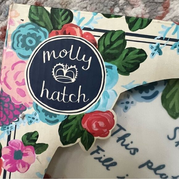 NWT Molly Hatch Sharing Plate 10.5” Ceramic Floral Decorative Plate New in Box - Picture 3 of 8